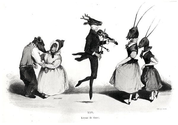 A Couple of Dogs, from Les Metamorphoses du Jour series by Grandville