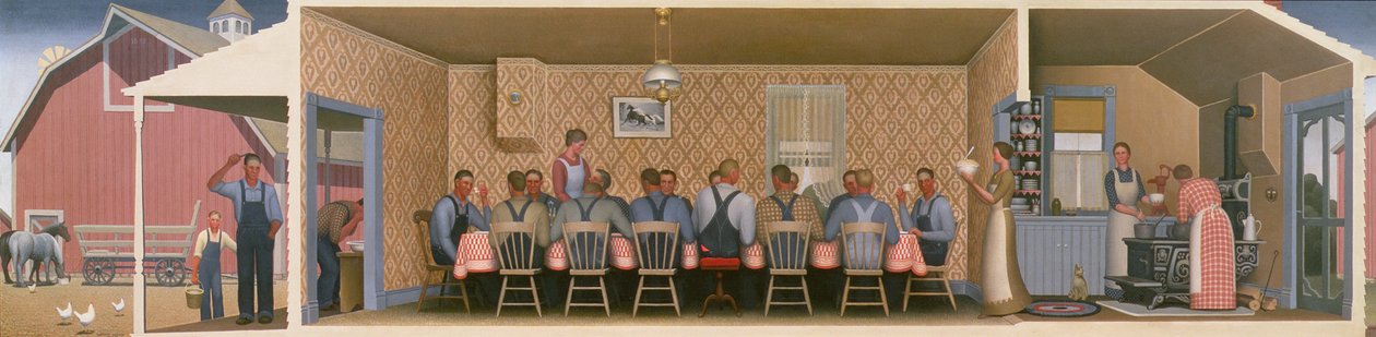 Dinner for the Threshers, 1934 by Grant Wood