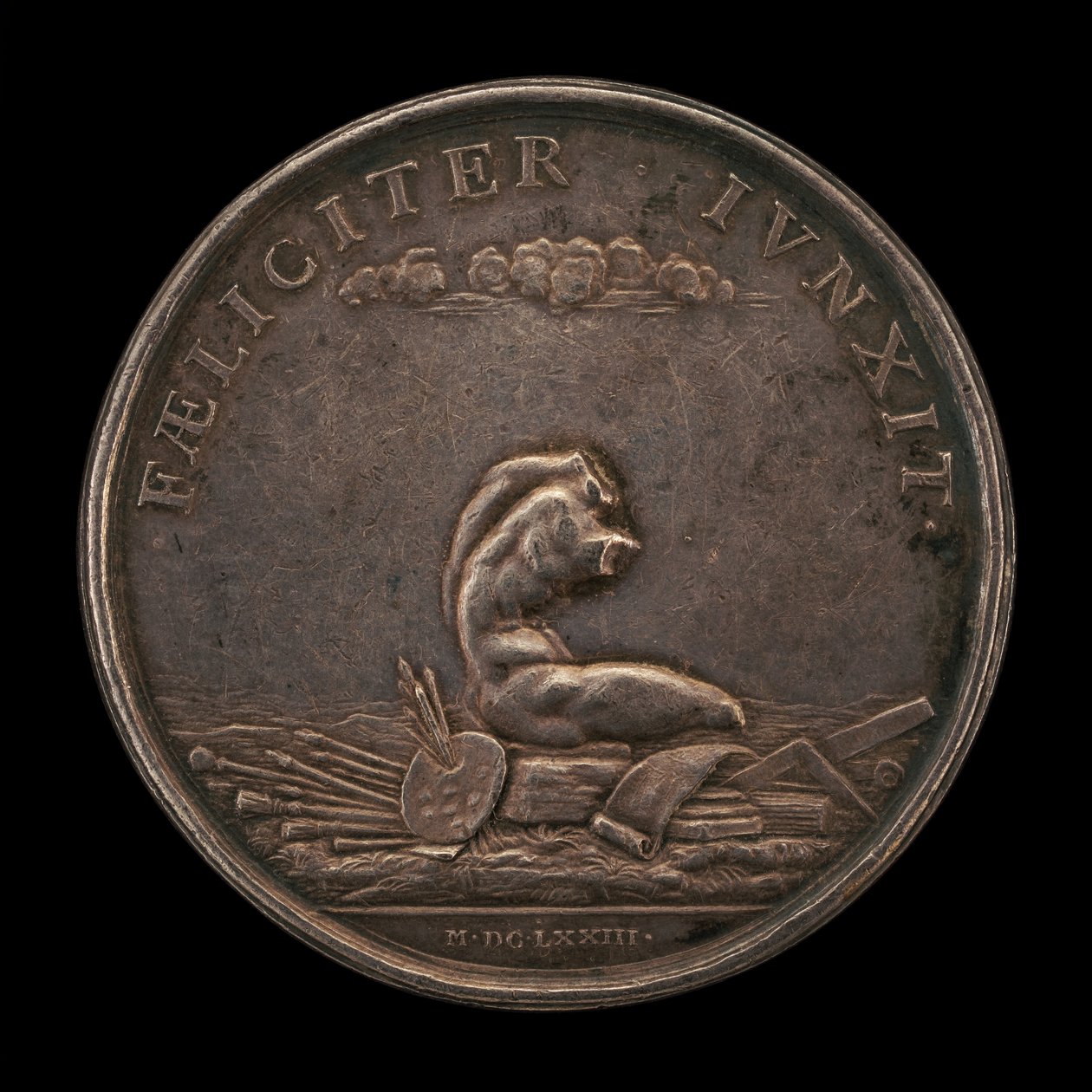 Emblems of the Arts with the Belvedere Torso Reverse, 1673 by Gérard Léonard Hérard