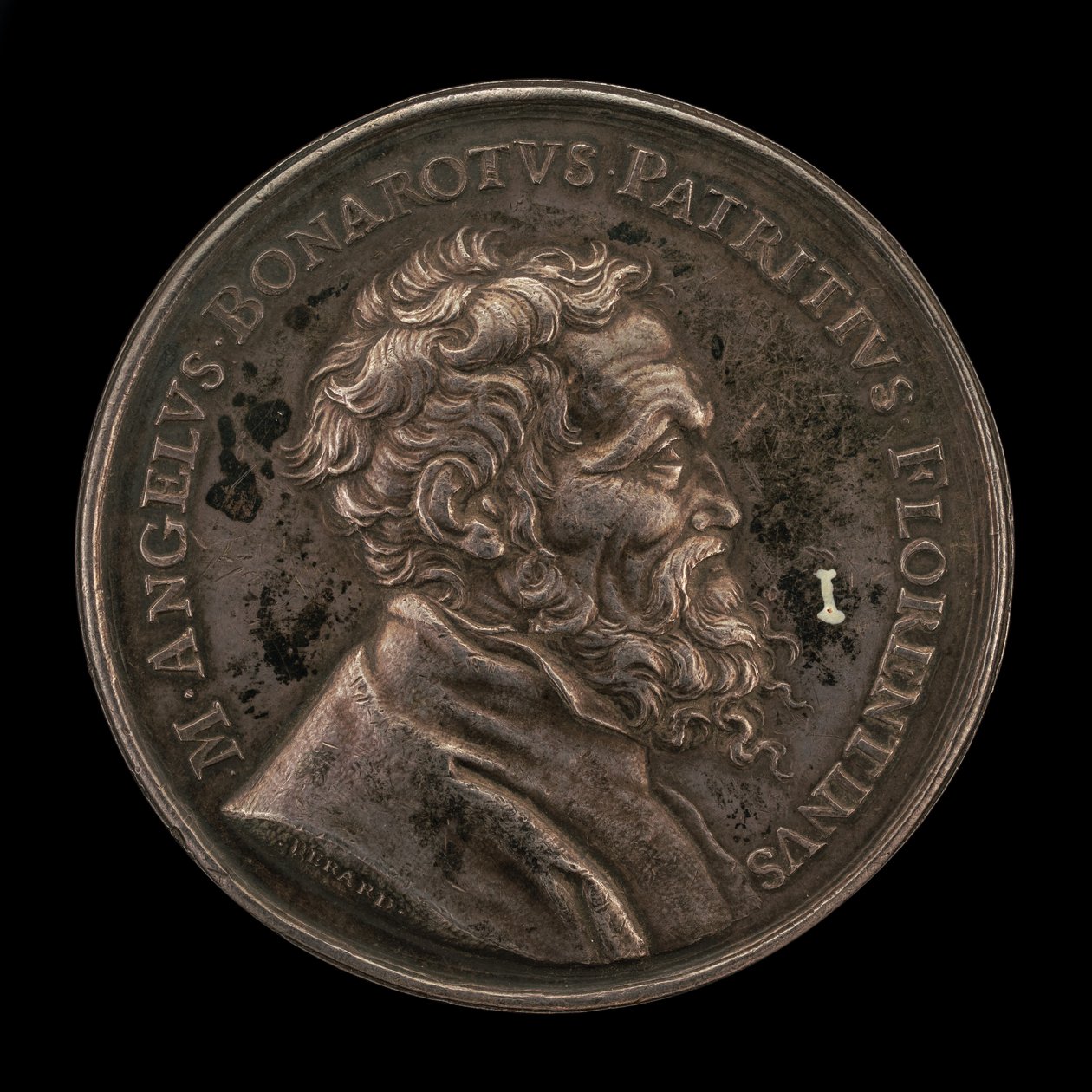 Michelangelo Buonarroti, 1475-1564, Italian Artist obverse, 1673 by Gérard Léonard Hérard