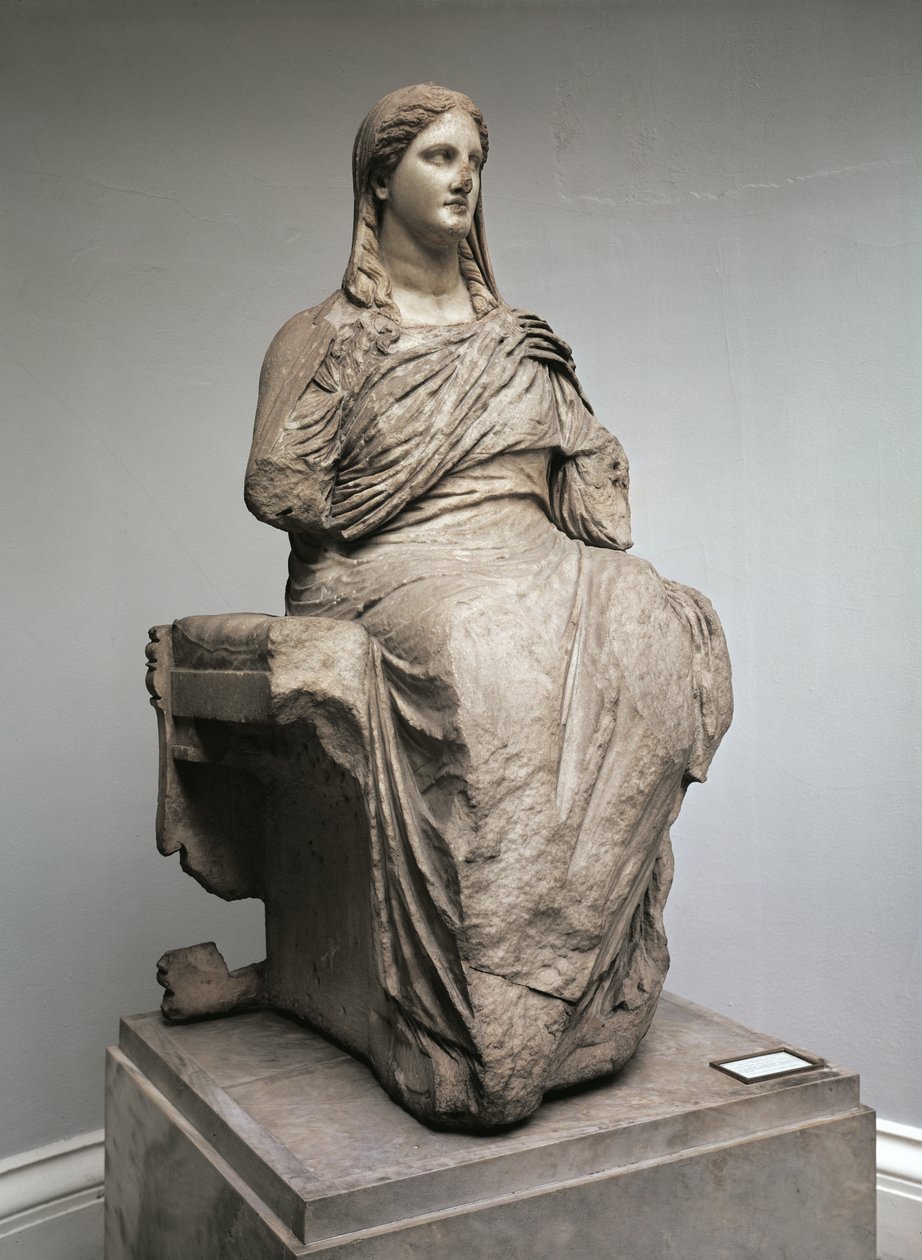 Demeter, statue from Knidos, Asia Minor, c.350BC by Greek