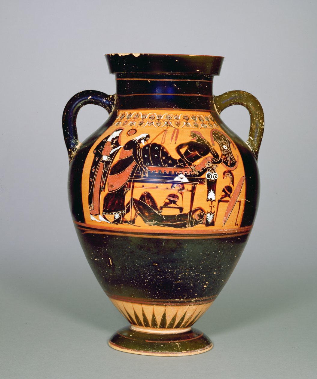 Amphora Depicting Priam and Achilles, c.550 BC by Greek