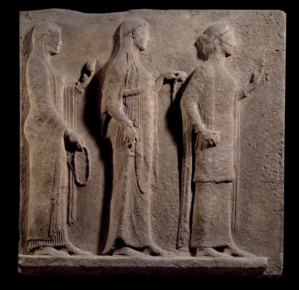 Greek Art: Plaque of the Passage of the Theores: Face Representing the Graces by Greek