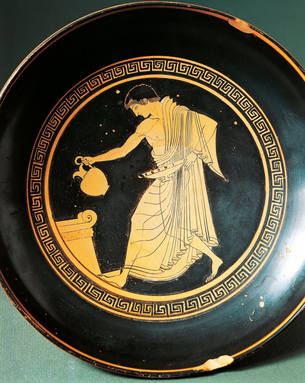 Kylix by Douris Depicting Youth Near an Altar, 6th Century BC by Greek