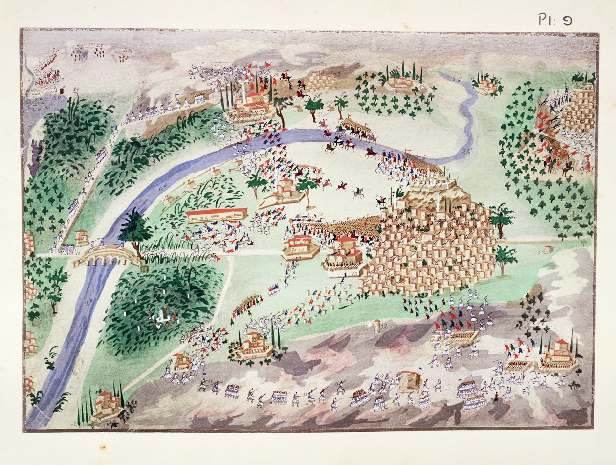 Battle for the Citadel at Arta (plate 9) from Pictorial History of the Greek War of Independence by General Makryjannis by Greek School