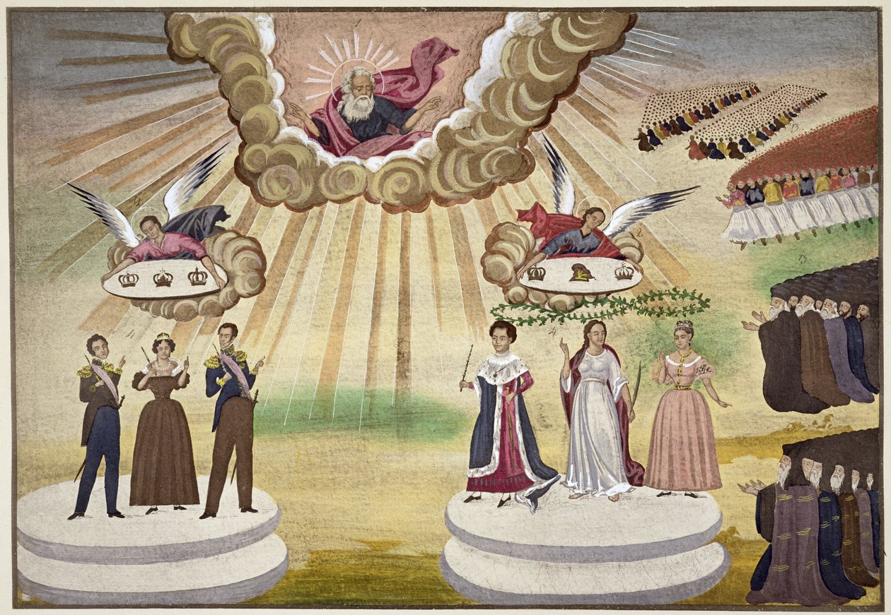 Prayers to the Gods for the Liberation of Greece, plate 1 from Pictorial History of the Greek War of Independence by General Makryjannis by Greek School