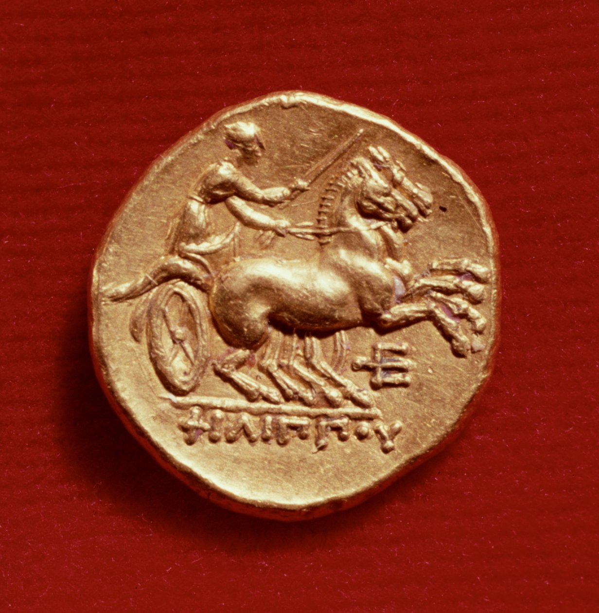 Reverse of a Stater of Philip II (382-336 BC) of Macedonia Depicting a Charioteer, 356-336 BC by Greek School