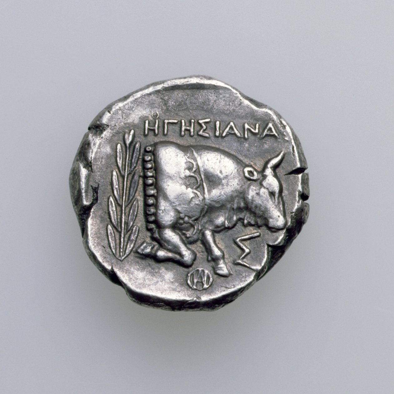 Tetradrachm of Samos, Ionia, depicting a bull, c.390 BC (reverse) by Greek School