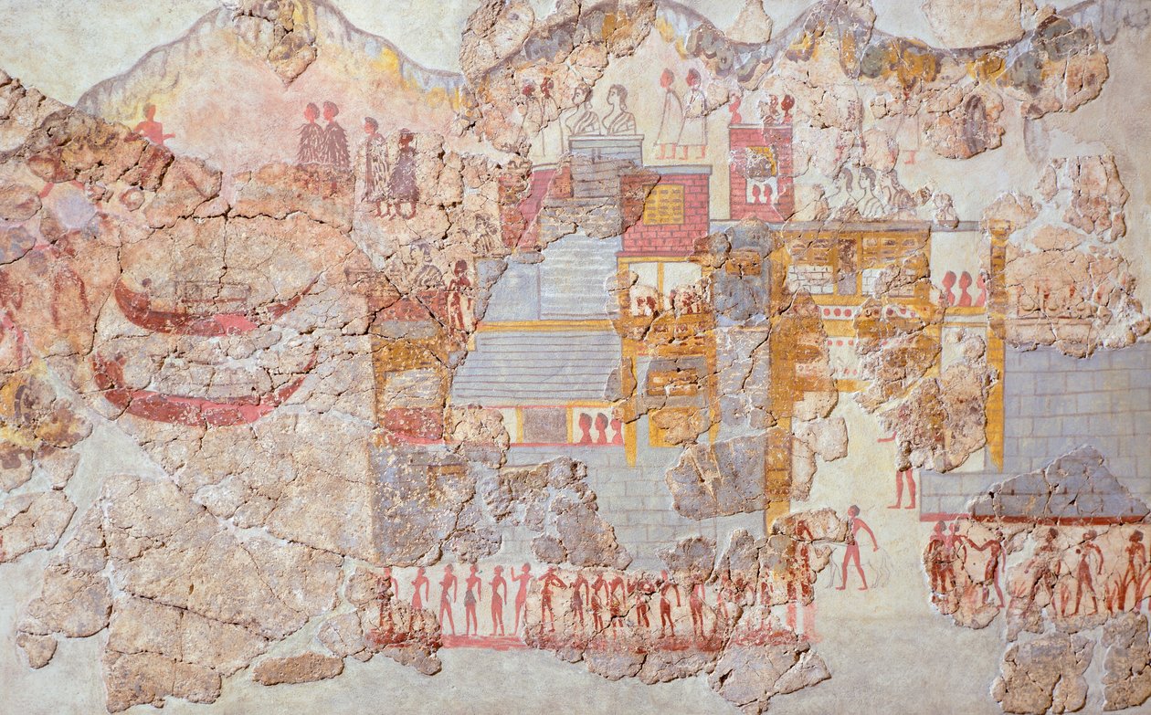 The Fleet, Akrotiri Fresco, Thera (Today Santorini), Minoan Civilization by Greek School