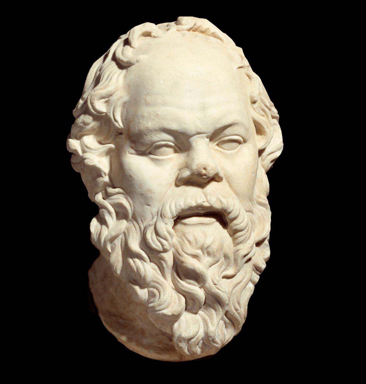 Marble Bust of the Greek Philosopher Socrates after the Original of Lysippe by Greek or Roman