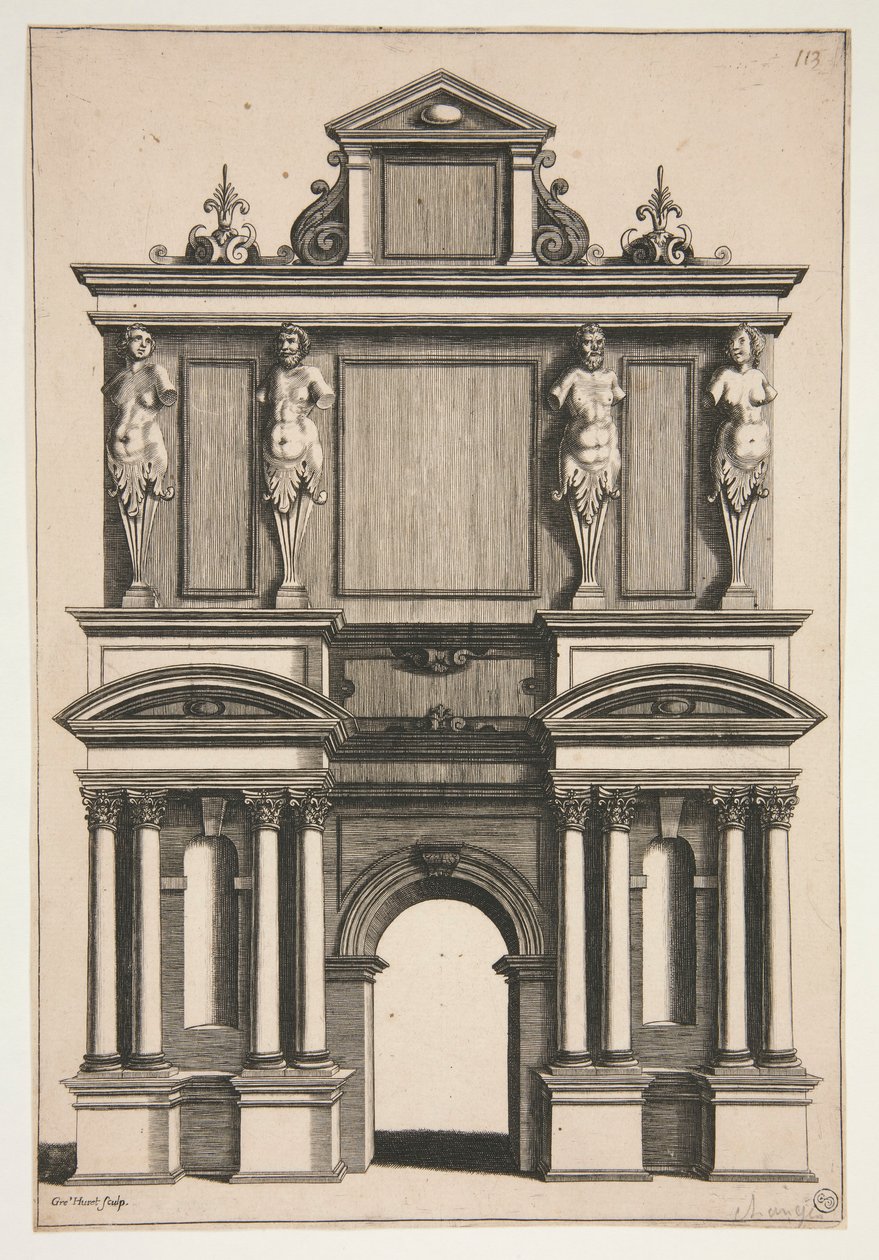 Design for an Arch with Four Term Figures by Gregoire Huret