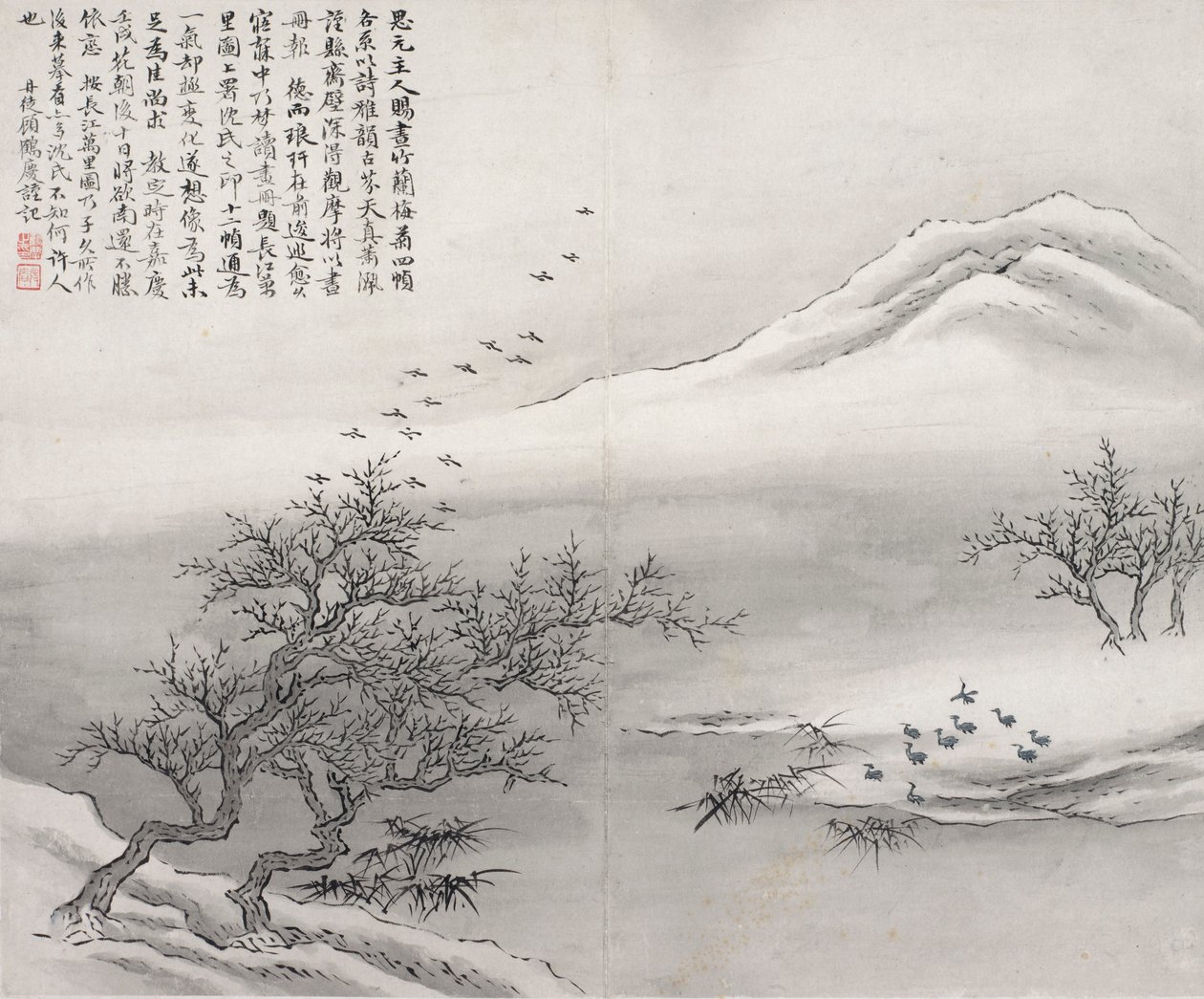 Birds on Embankment by Gu Haoqing