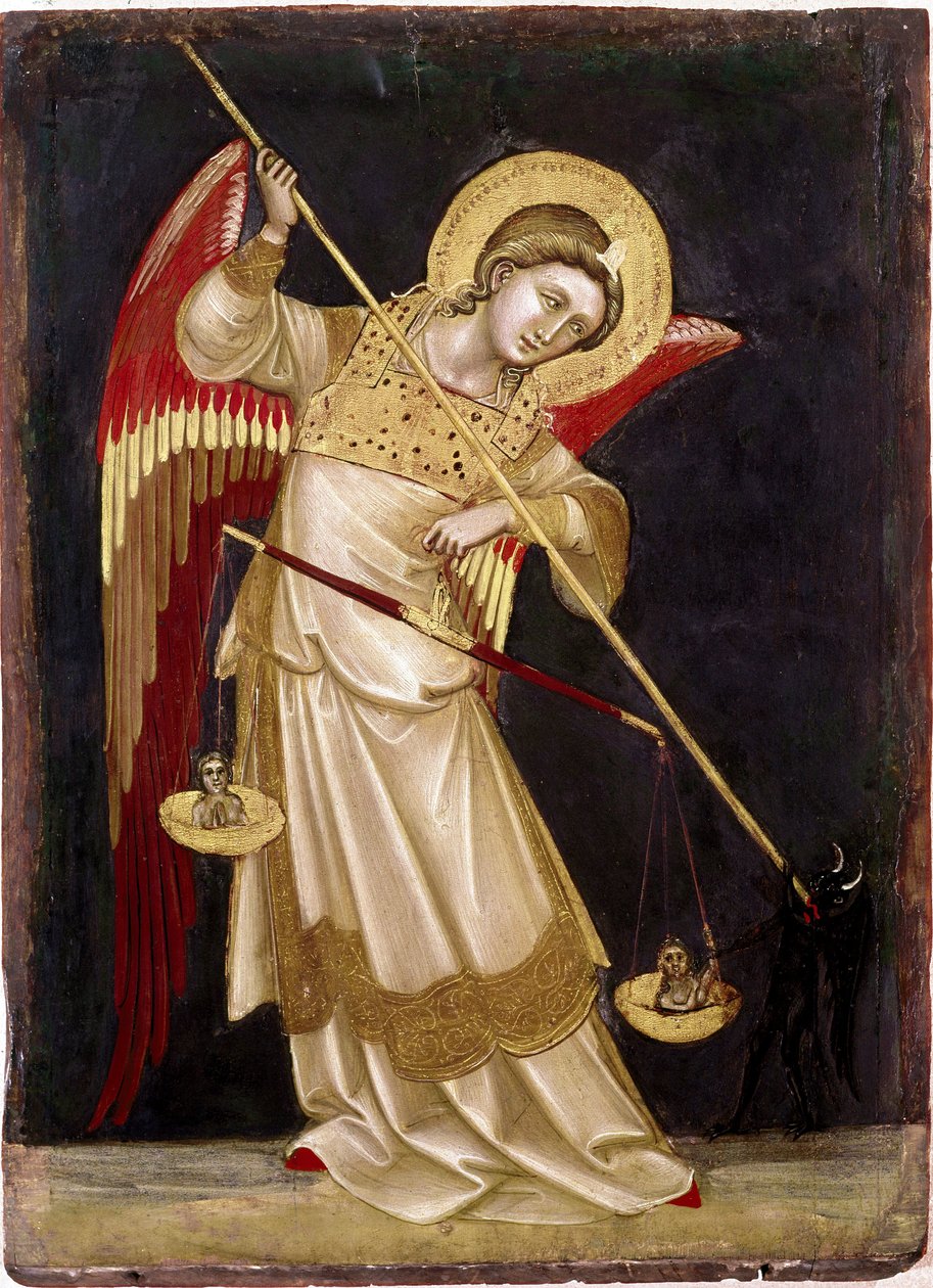 Angel Weighing a Soul on a Scale by Guariento di Arpo