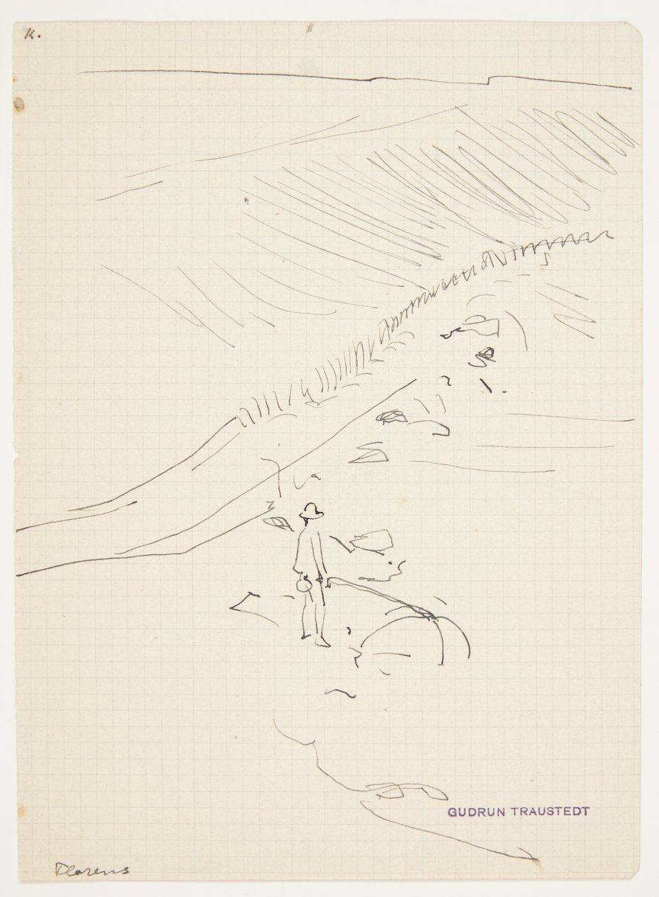 Landscape with Net Fisherman. Florence by Gudrun Traustedt