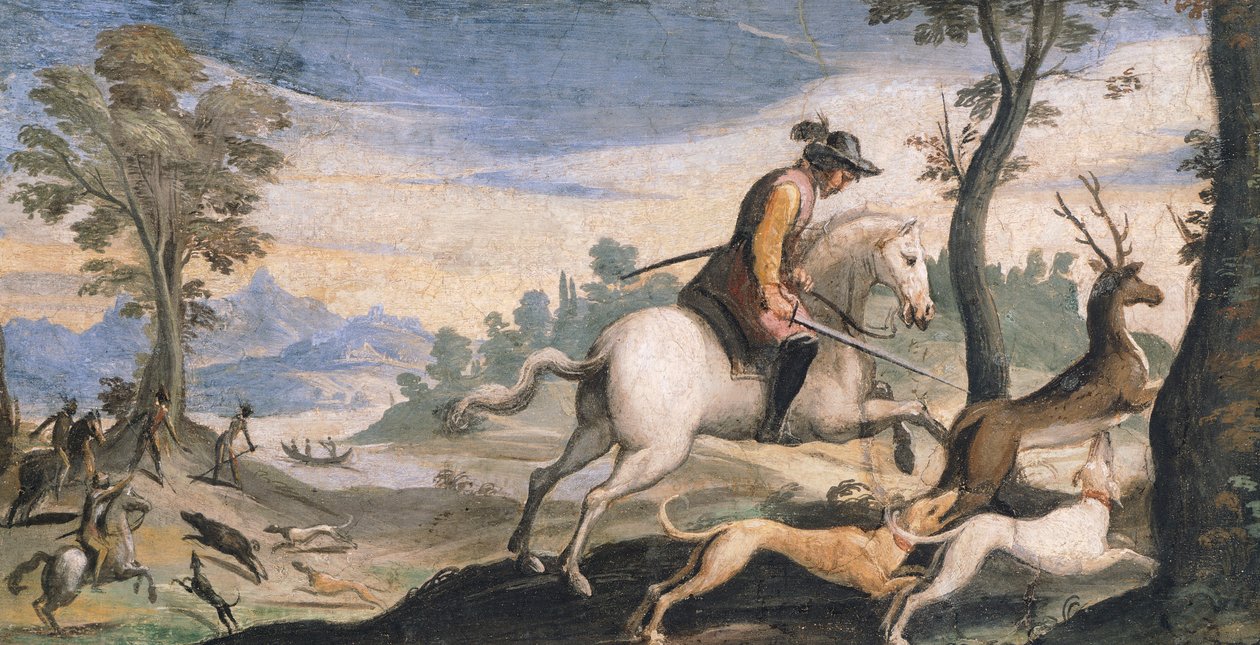 Hunting Deer and Wild Boar by Guercino