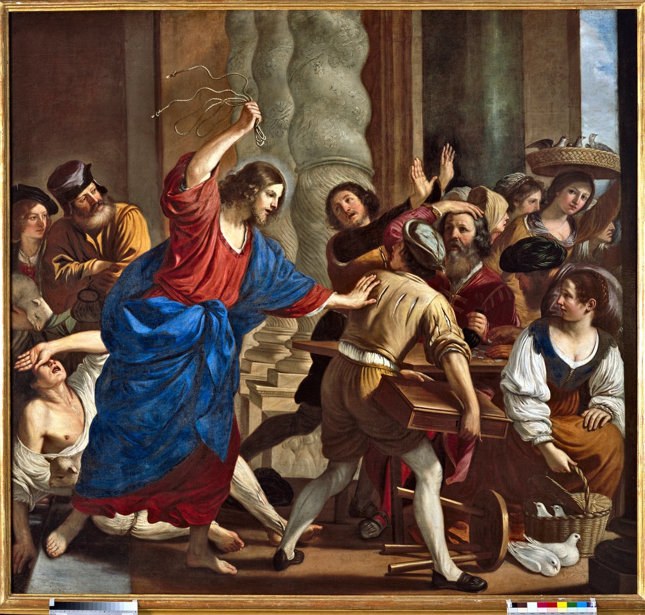 Christ Driving the Money Lenders from the Temple. Painting by Giovanni Francesco Barbieri dit Il Guercino by Guercino