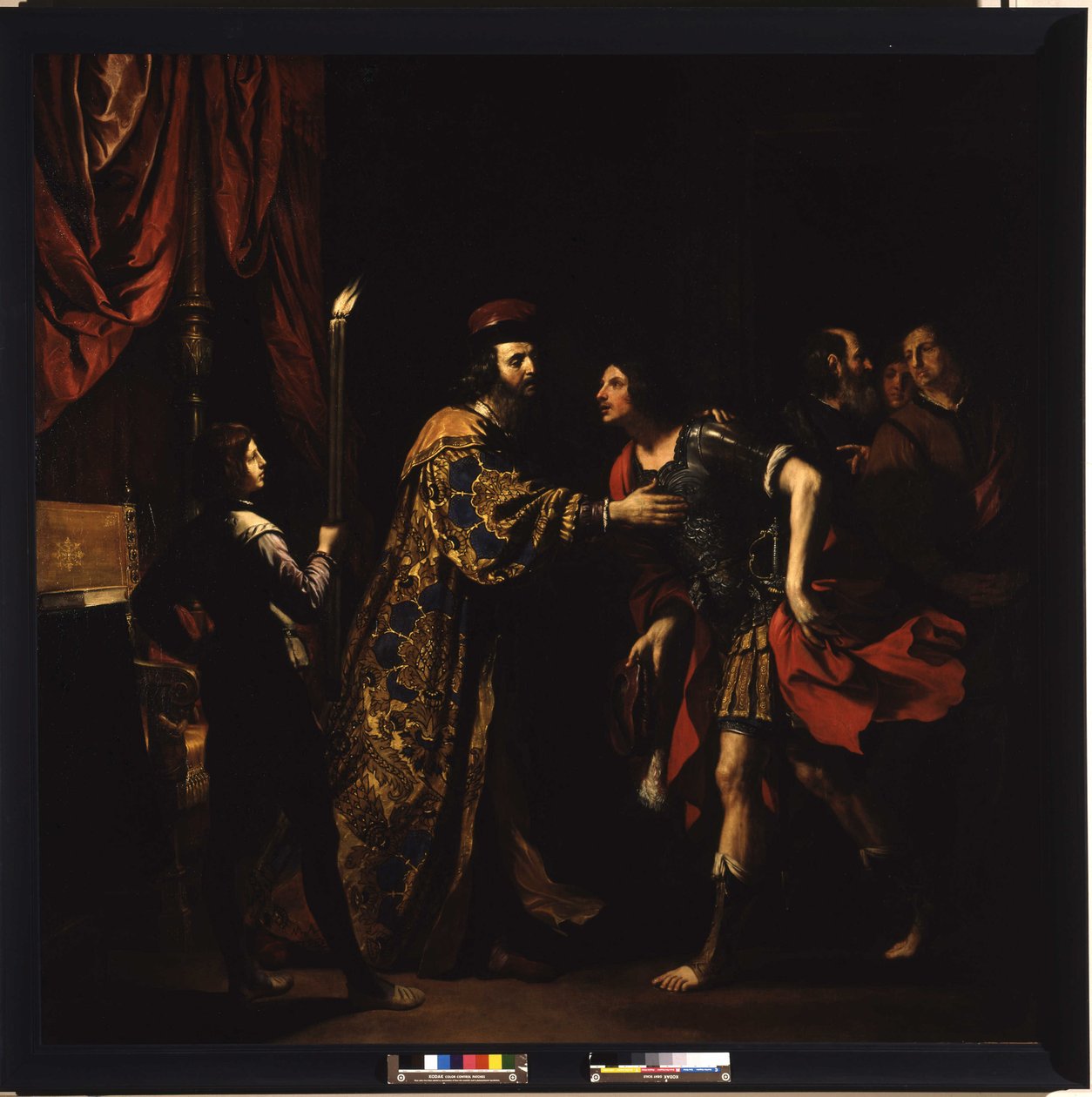 The farewell of Cato the Younger to his son by Guercino