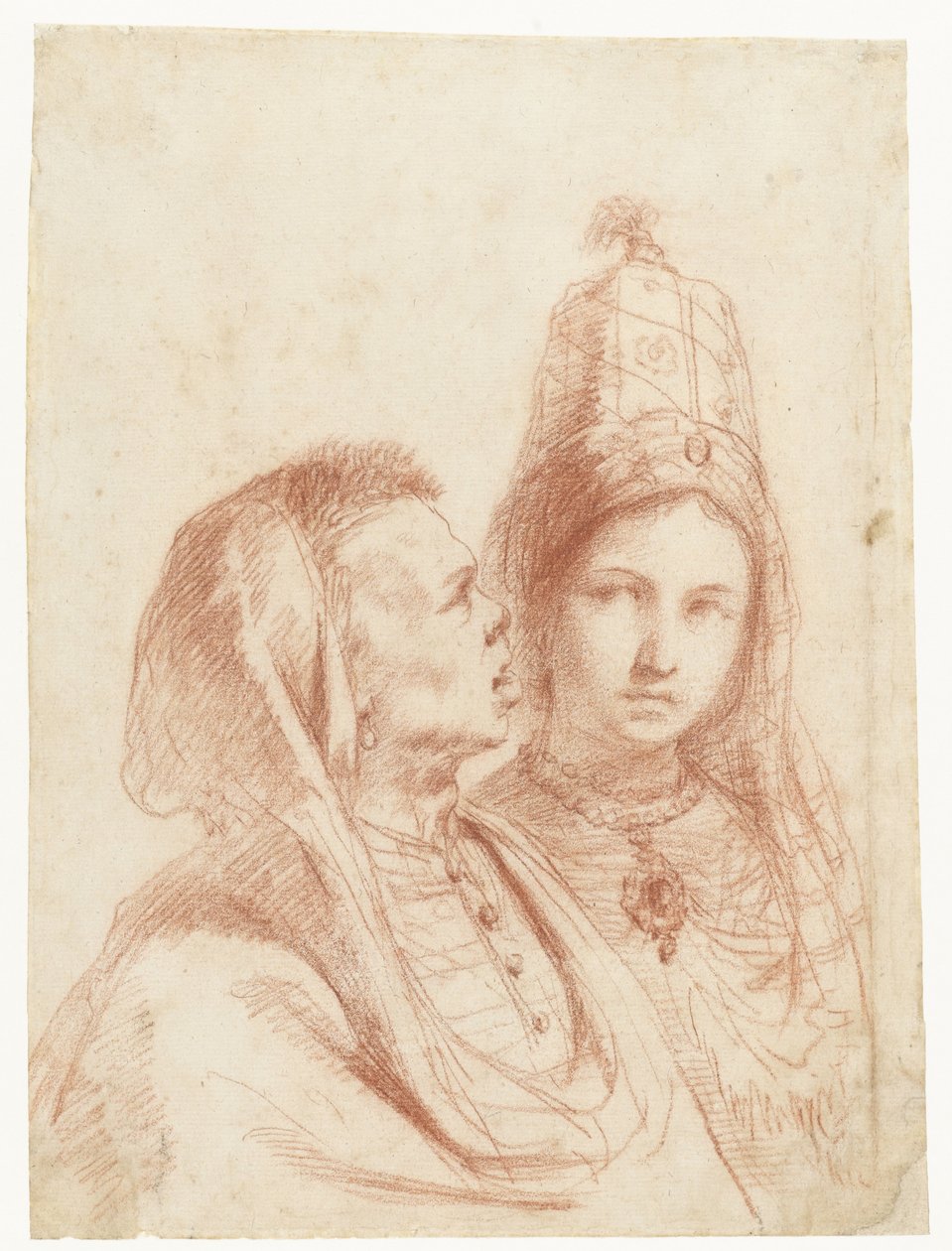 Busts of a Man and a Woman in Exotic Costumes by Guercino