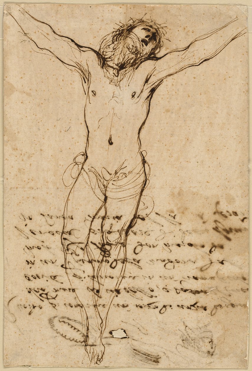 Christ on the Cross: Study for the Crucifixion with Saints by Guercino
