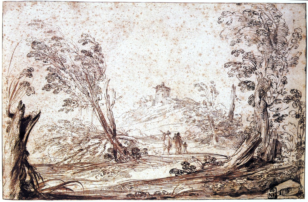 Landscape, 17th century by Guercino