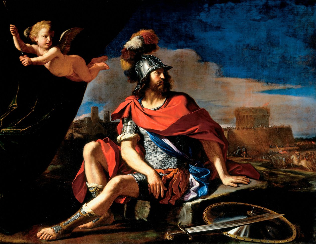 Mars with Cupid by Guercino