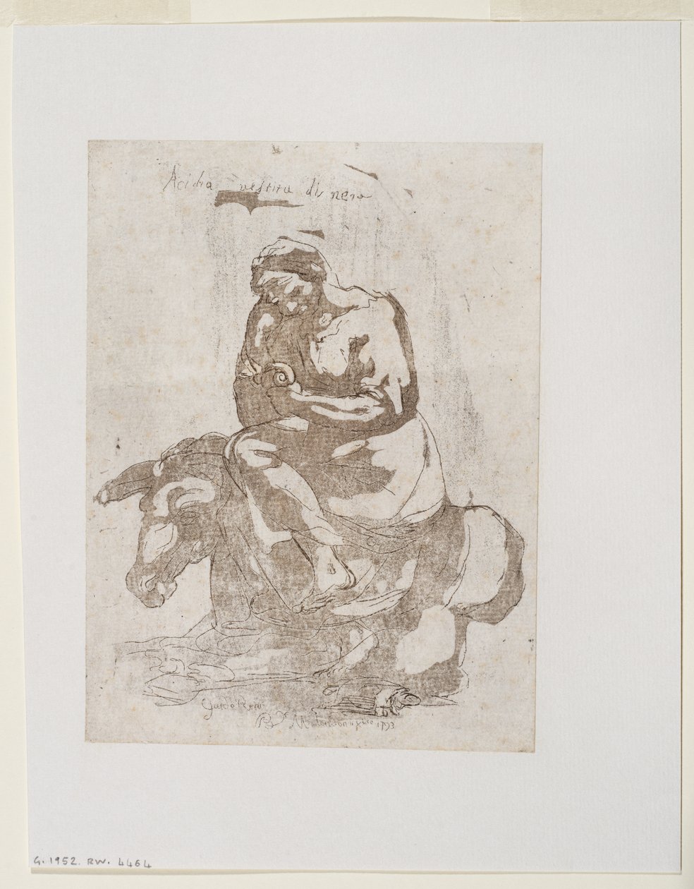 Sloth Seated on a Donkey, c.1793 by Guido (after) Reni