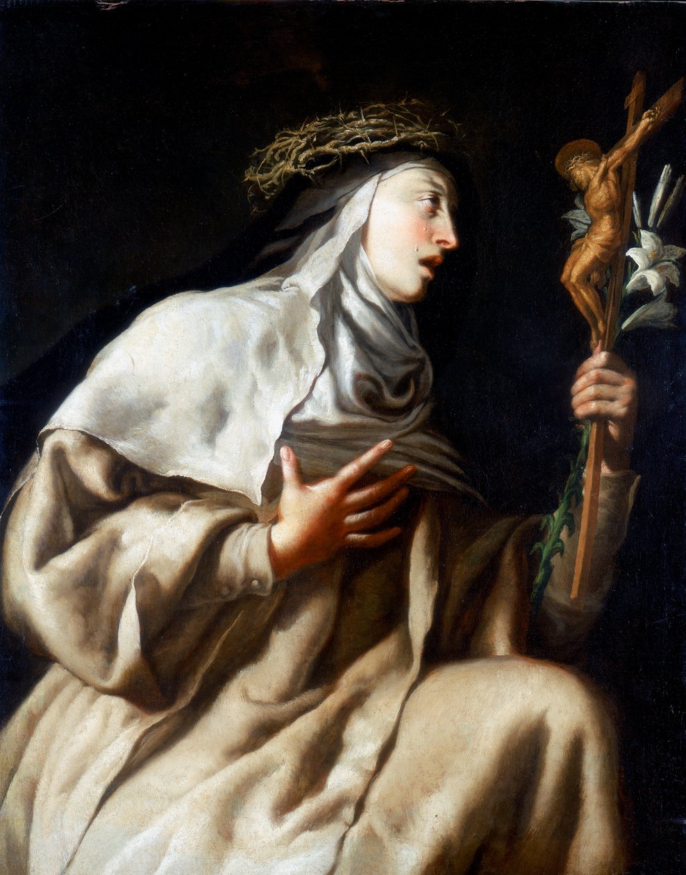 St Teresa of Avila before the Cross, c1621-1663 by Guido Cagnacci