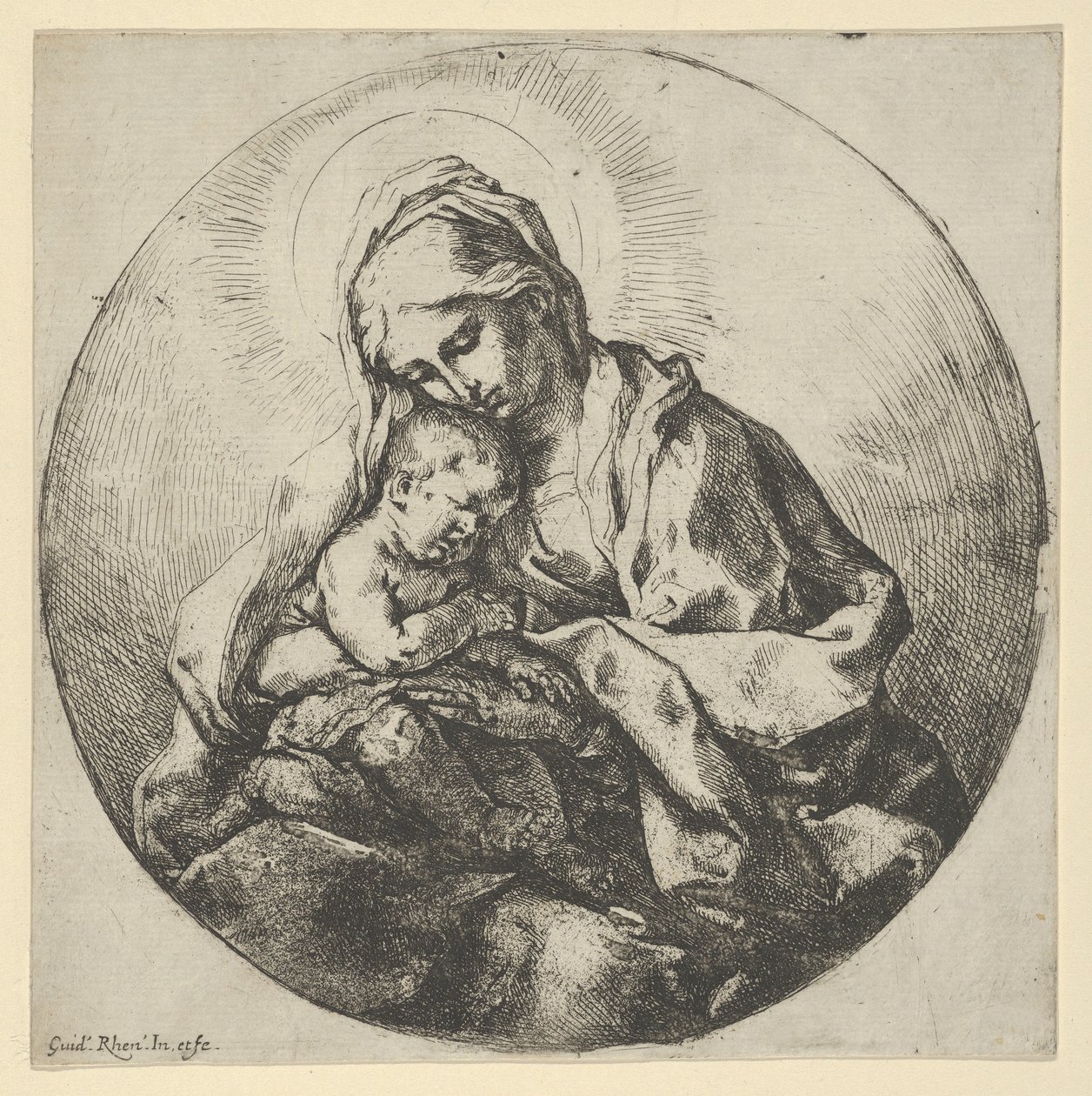 The Virgin Holding the Infant Christ with the Fingers of Her Right Hand Hidden, ca. 1600-1640 by Guido Reni