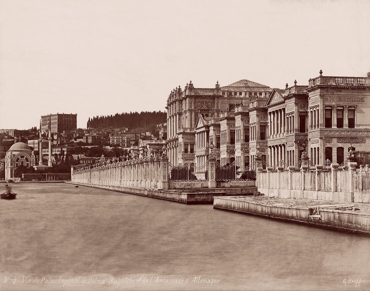 Dolmabahçe Palace and German Embassy by Guillaume Berggren