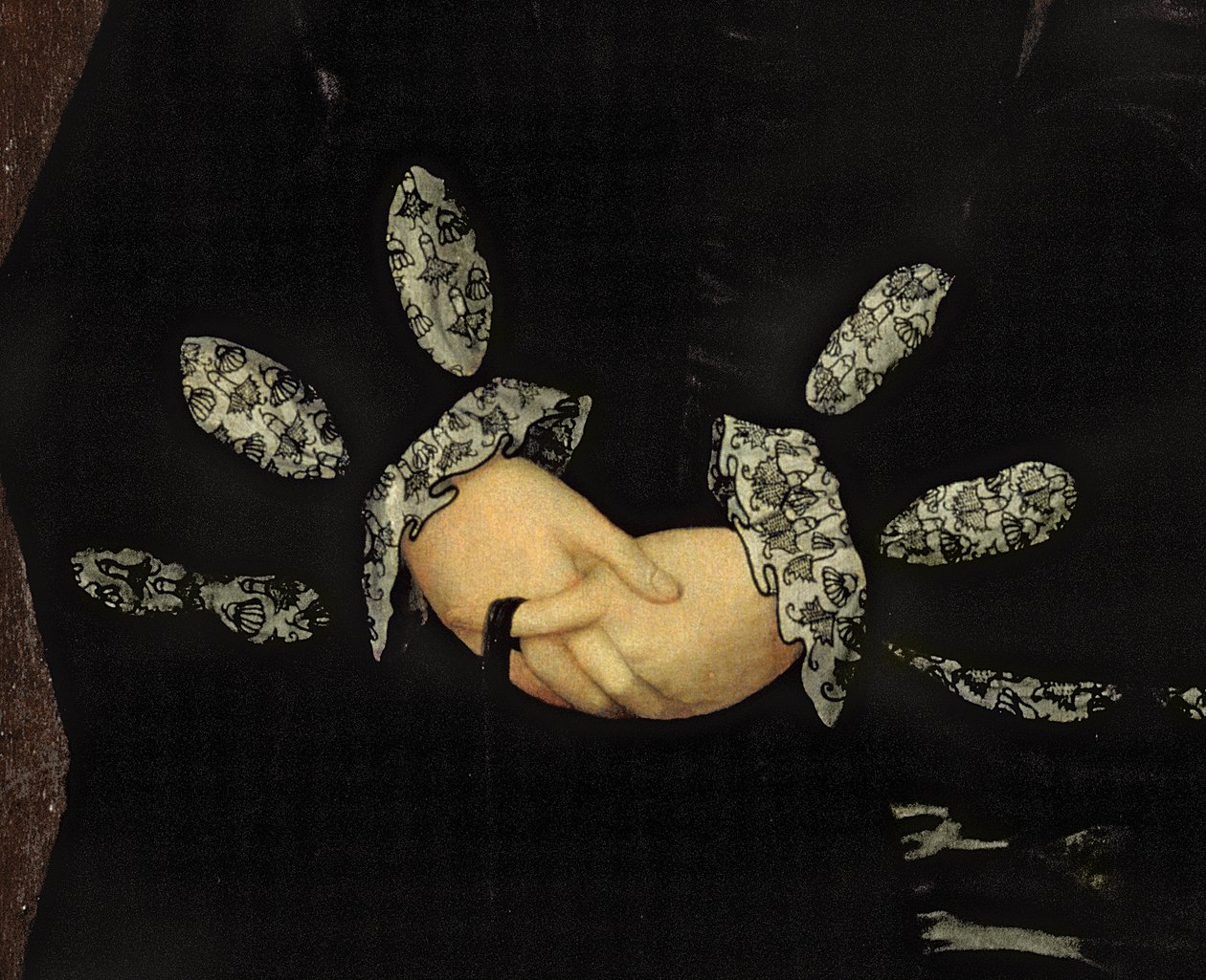 Blackwork embroidery (detail) by Guillaume Scrots
