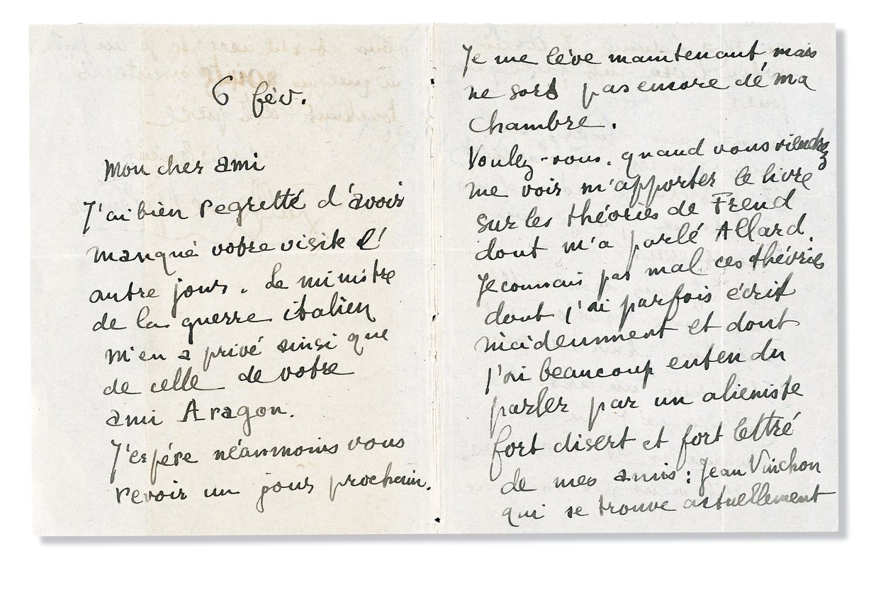 Autograph Letter Signed to Andre Breton, 6 February 1918 by Guillaume Apollinaire