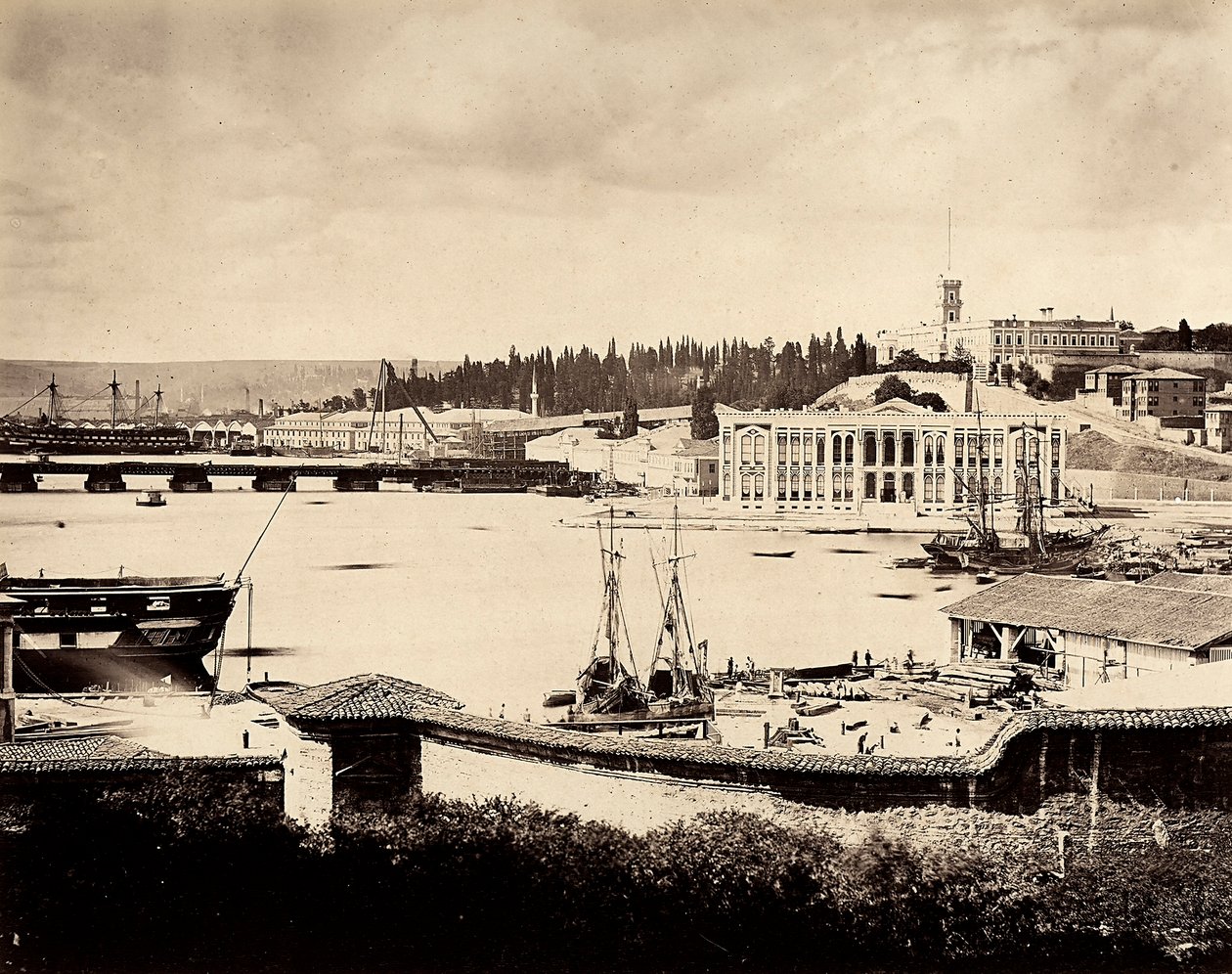 The port area of Constantinople with the Shipyard, in Turkey by Guillaume Berggren