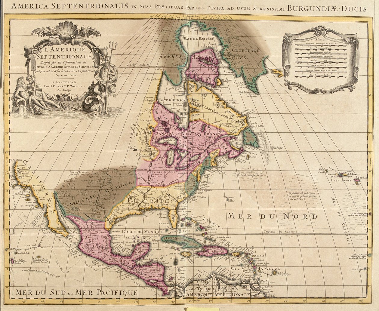 East Canada, East United States, Mexico, Guatemala, El Salvador, Belize, Honduras, Nicaragua, Costa Rica, Panama, Antigua and Barbuda, The Bahamas, Barbados, Cuba, Dominica, Jamaica, Grenada, Haiti, Dominican Republic, Saint Kitts and Nevis, Saint Lucia by Guillaume Delisle