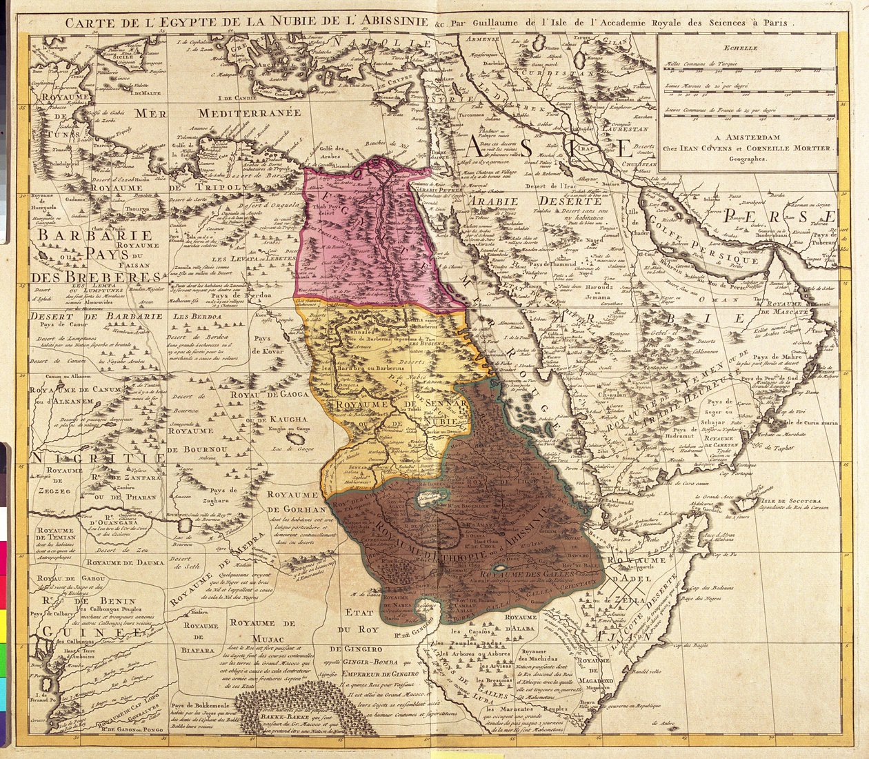 Egypt, Sudan, Eritrea, Djibouti, Ethiopia by Guillaume Delisle