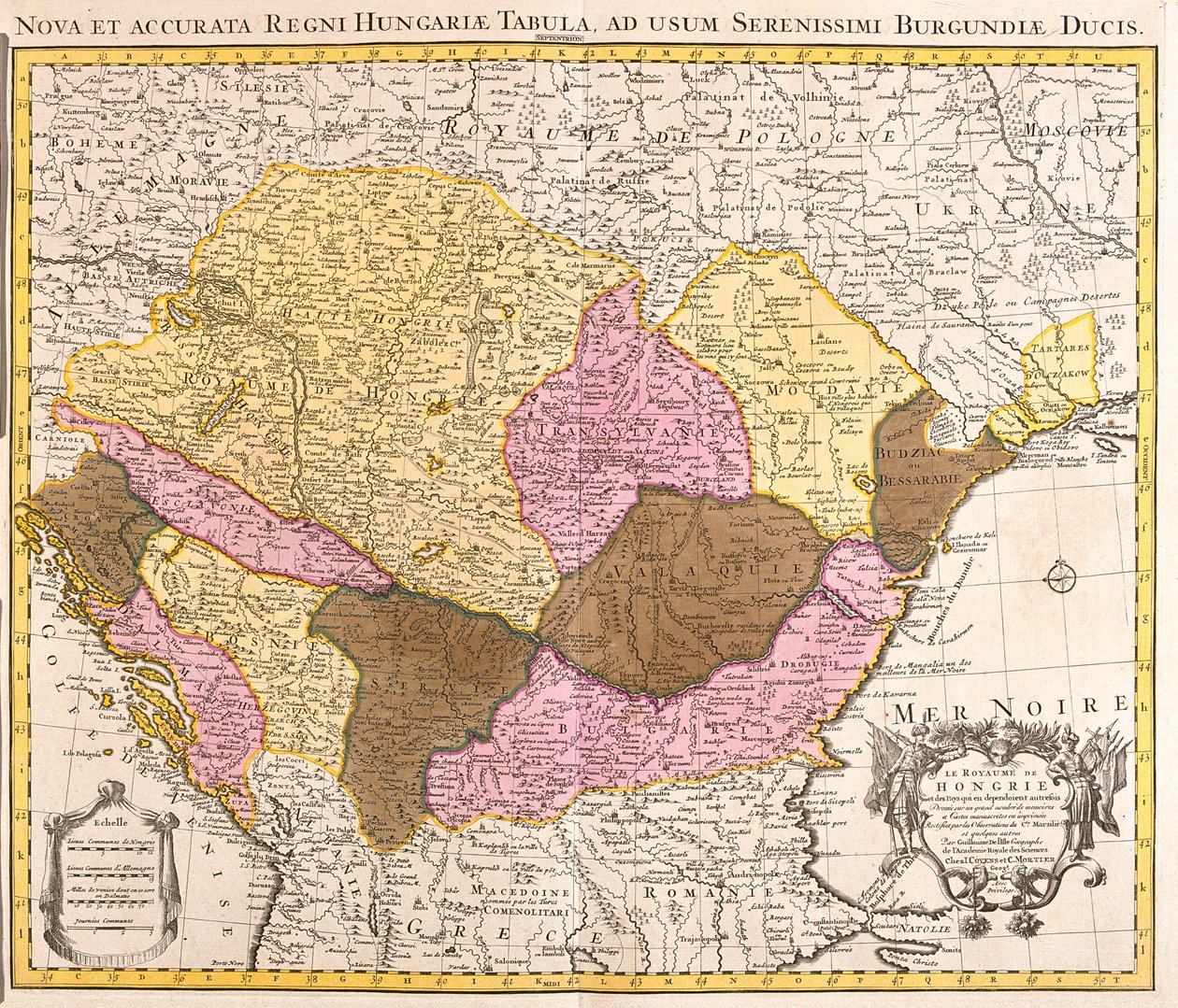 Large Part of Croatia, Bosnia and Herzegovina, Serbia and Montenegro, Large Part of Bulgaria, South Ukraine, Moldova, Romania, South Slovakia, Hungary by Guillaume Delisle
