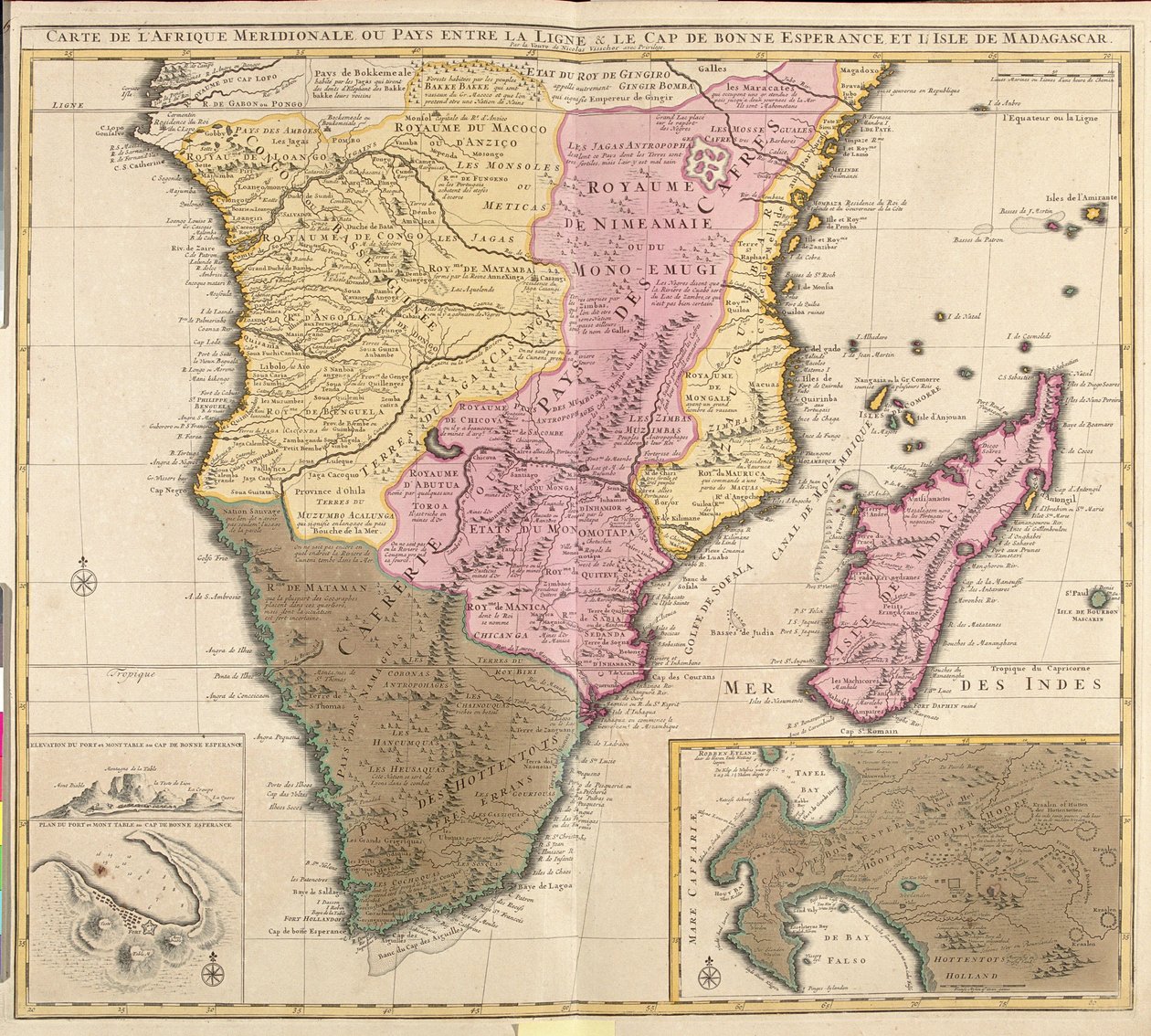 Map of Meridional Africa with the island of Madagascar by Guillaume Delisle
