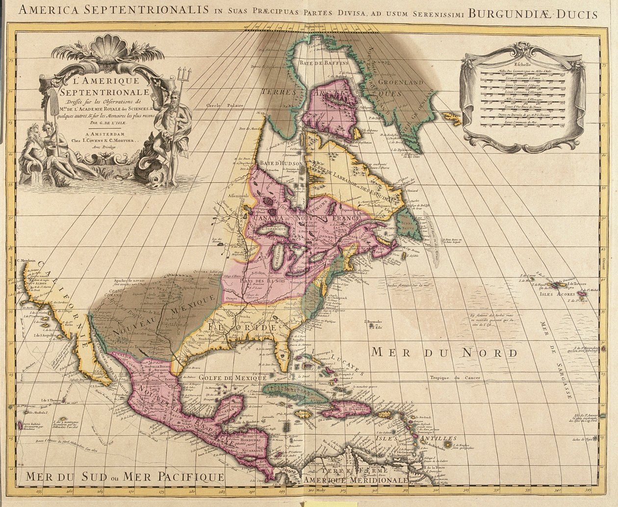 Map of North America by Guillaume Delisle