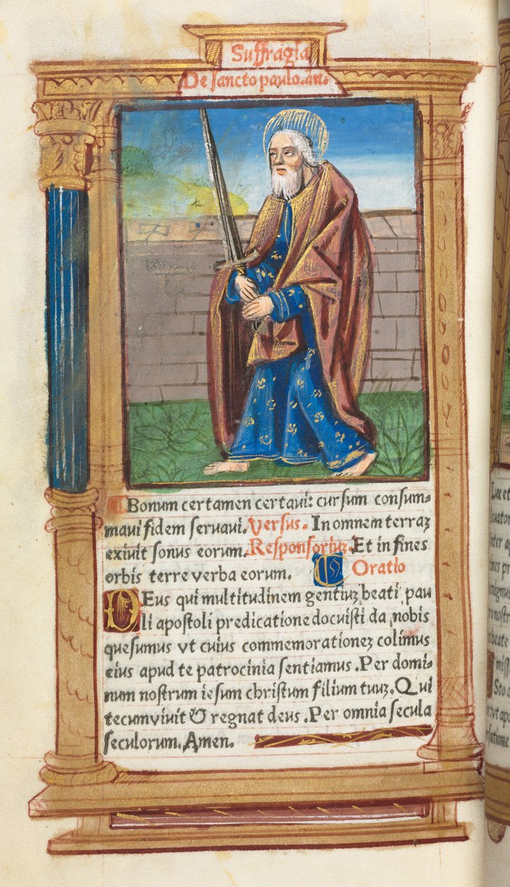 Printed Book of Hours (Use of Rome): St. Paul by Guillaume Le Rouge