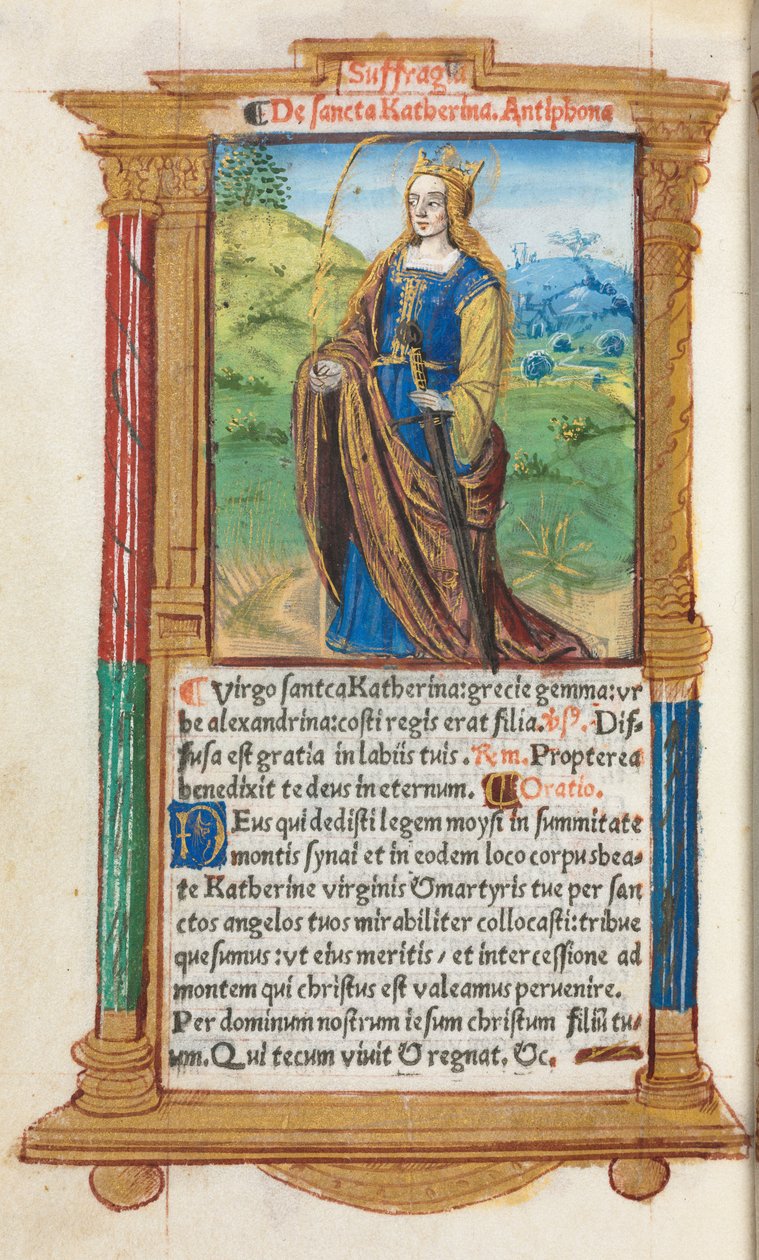 Printed Book of Hours Use of Rome: St. Catherine by Guillaume Le Rouge