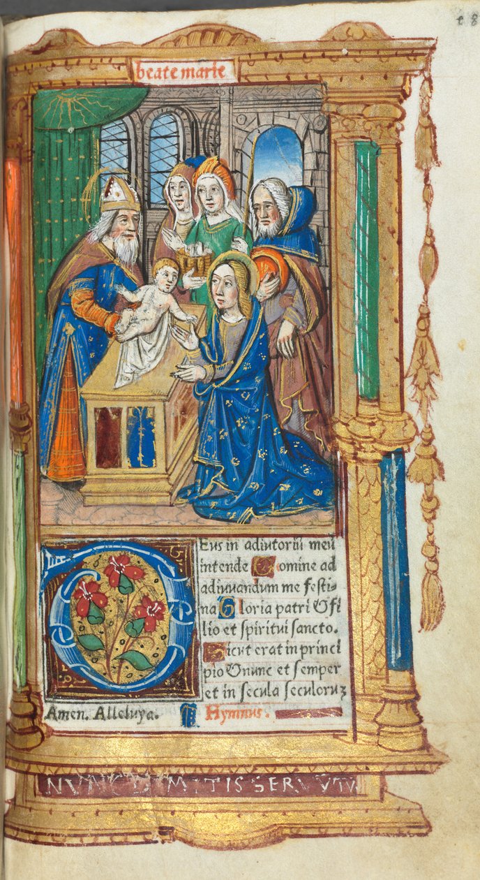 Printed Book of Hours Use of Rome: Presentation in the Temple by Guillaume Le Rouge
