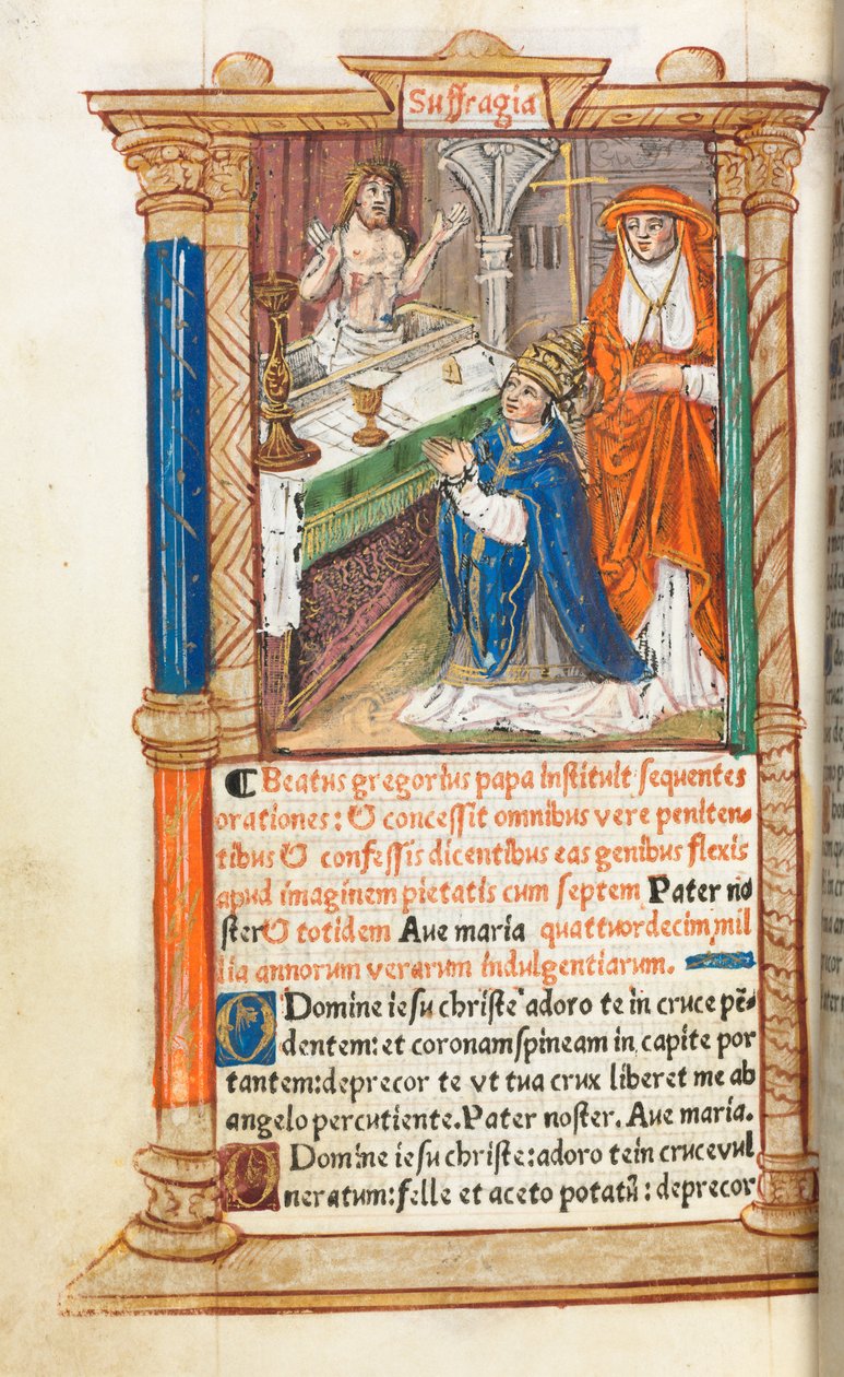 Printed Book of Hours Use of Rome: Mass of St. Gregory by Guillaume Le Rouge