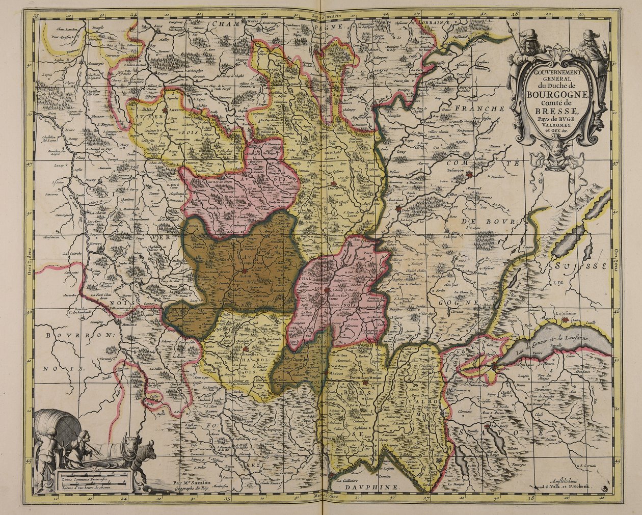 General Government of the Duchy of Burgundy, County of Bresse, Lands of Bugey, Valromey, and Gex, etc. by Guillaume Sanson