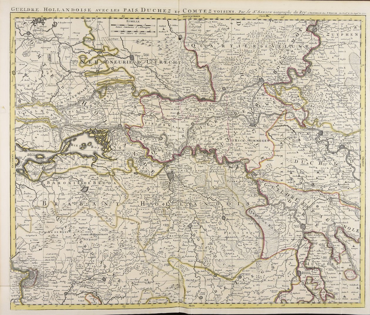 Gueldre hollandoise avec les pais, duchez et comtez voisins by Guillaume Sanson