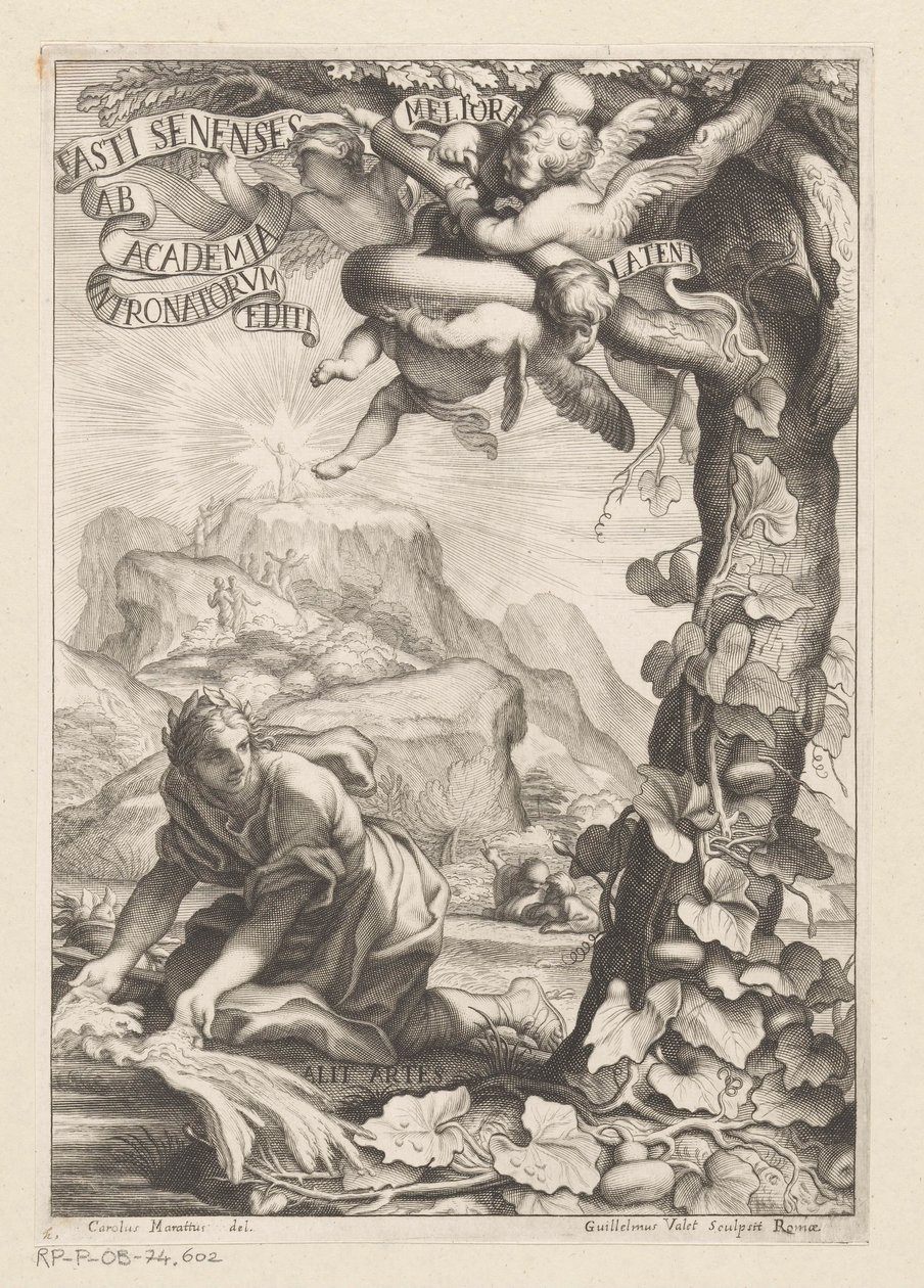 Allegorical Representation of a Laureled Woman Watering a Calabash Tree by Guillaume Vallet