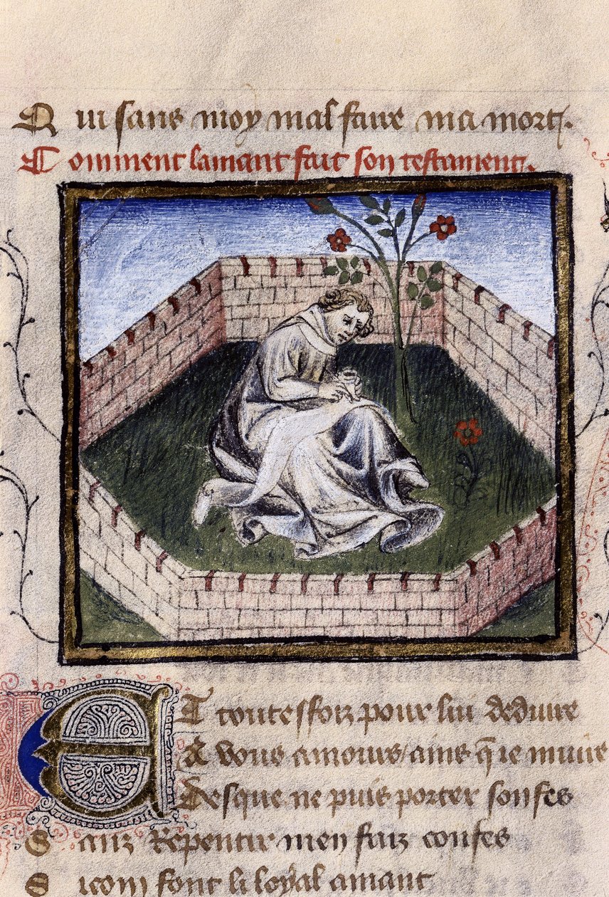 Representation of a Young Boy in Love in the Garden of Delights Discovering the Fountain of Narcissus, Miniature in 
