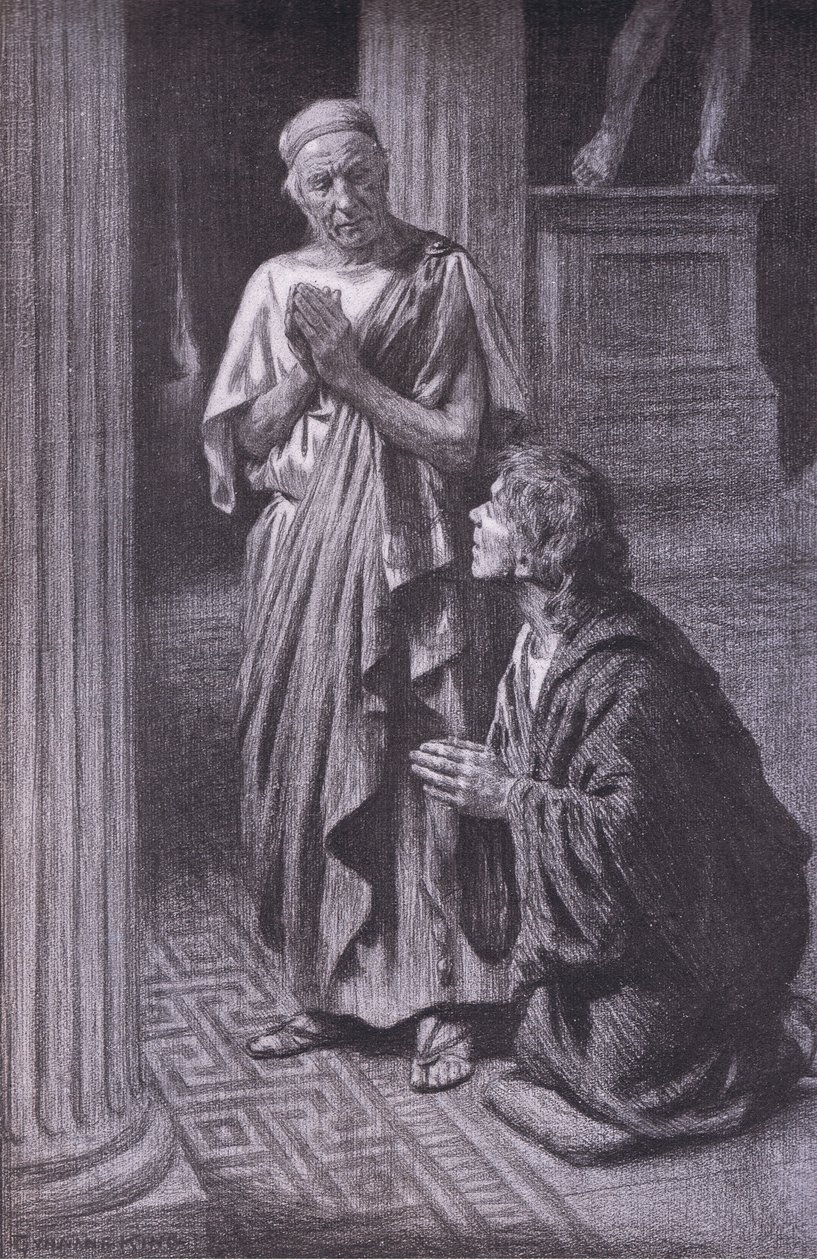 The Philosopher and His Friend at Prayer, Bibbys Annual by Gunning (after) King