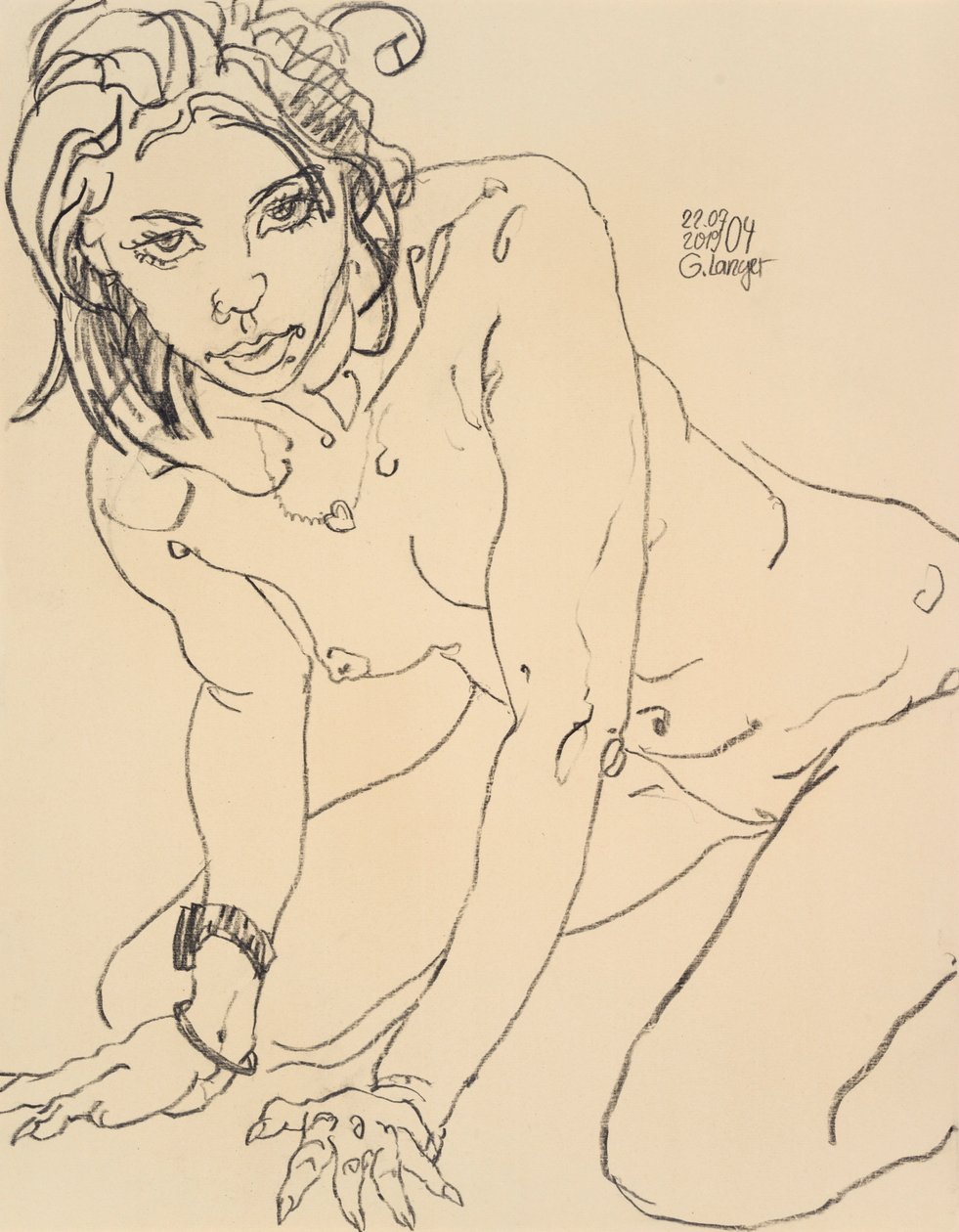 Female Nude, Rainbow by Gunter Langer