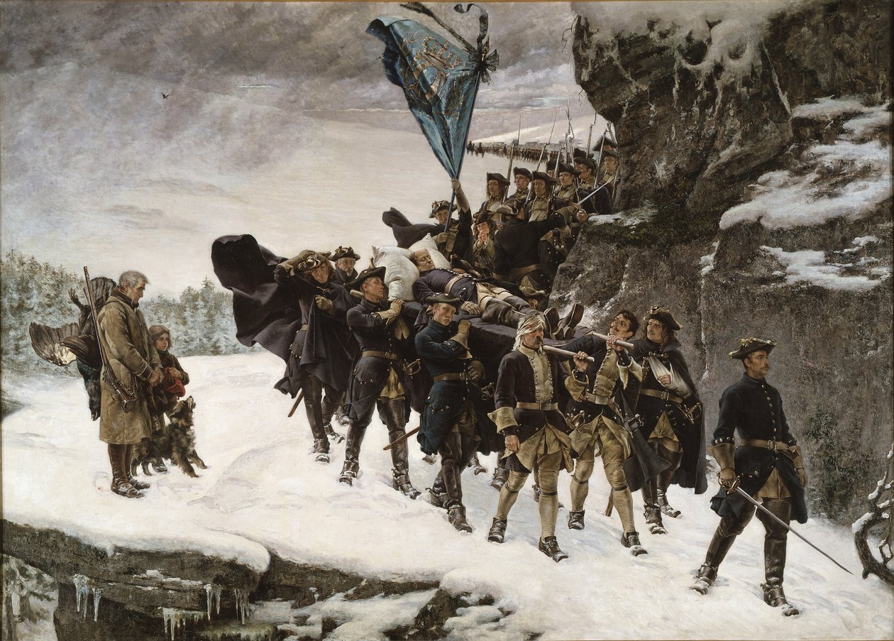 Bringing Home the Body of King Charles XII of Sweden by Gustaf Cederström