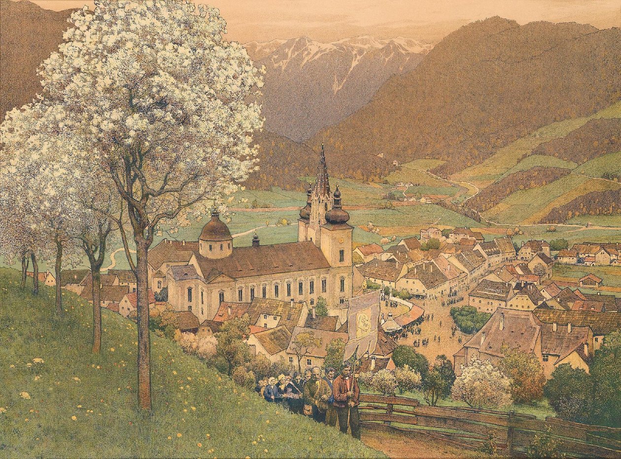 Procession at Mariazell by Gustav Jahn