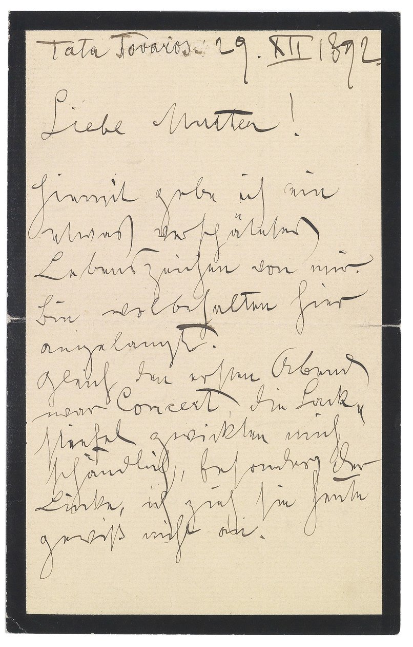Letter from Gustav Klimt to His Mother by Gustav Klimt